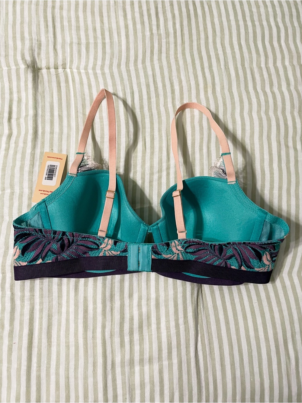 New ThirdLove Palm Lace Demi Bra Size 36B Lace Overlay Memory Foam Cups Padded - Picture 6 of 8
